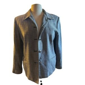 Women's Pendleton Blue Blazer Size 12 Retro Vintage Preppy